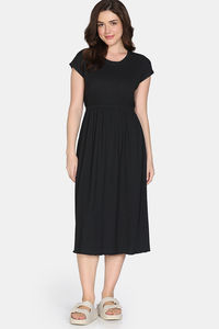 Zivame 2 Mile Fashion Knit Poly Loungewear Dress - Black Beauty — thumbnail 3